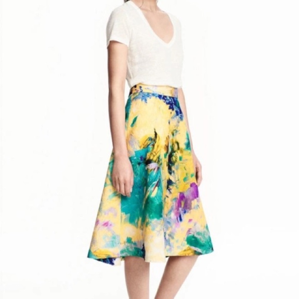 H&M A-Line Skirt in Vibrant Yellow